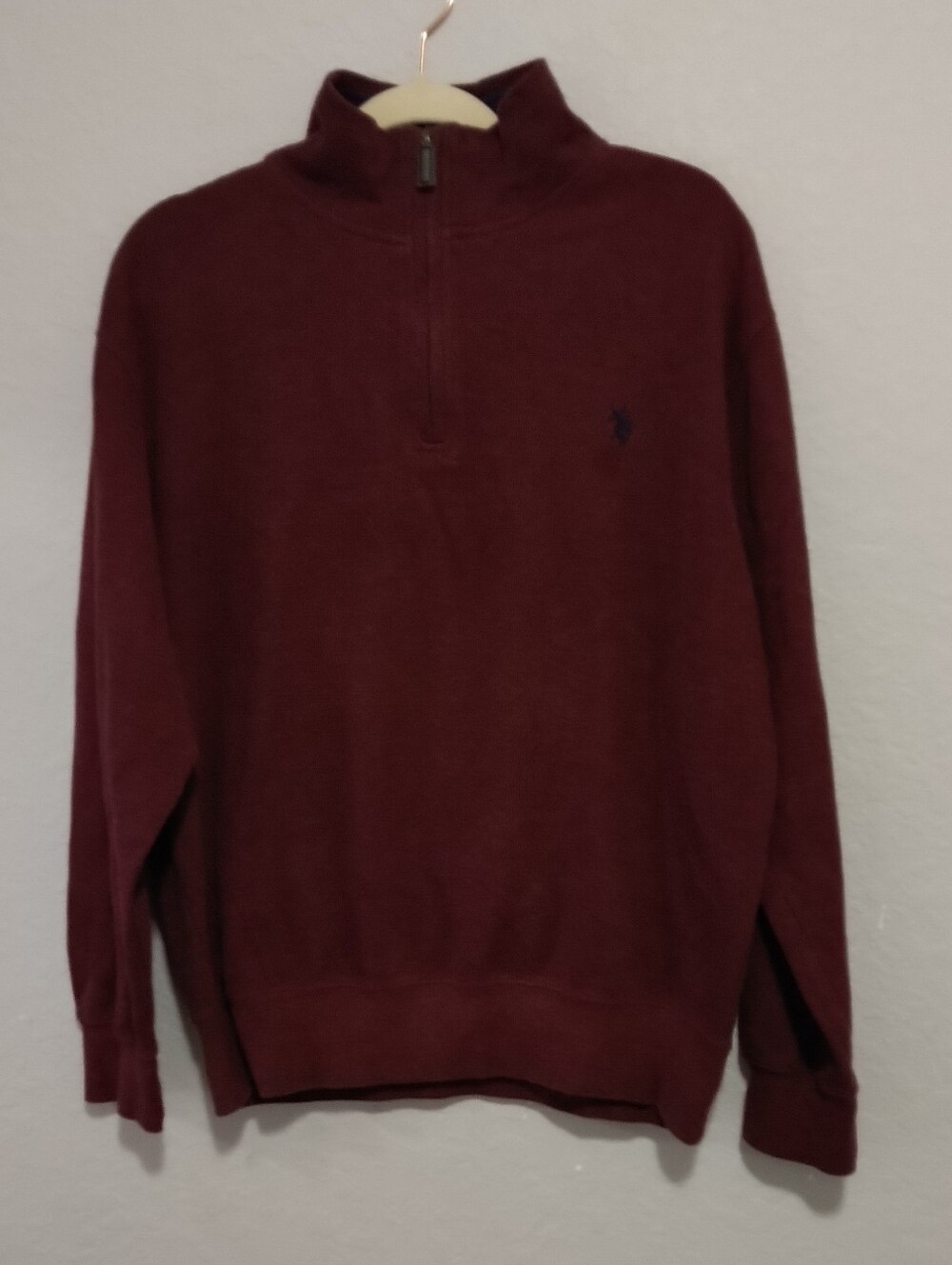 U.S. Polo Assn. Navy and Maroon Crewneck Sweater